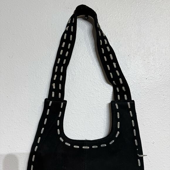 Weather Vane Black Stitch Suede Vintage Purse - Picture 6 of 10